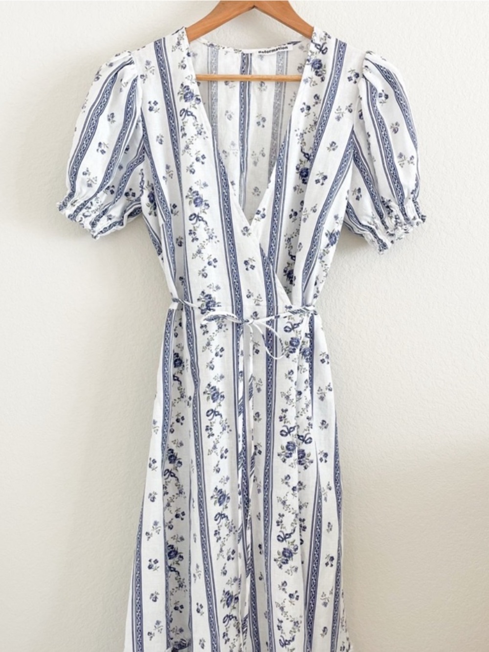 New: Reformation Veronika Midi Dress in Roquefort (Sz: Med) - Picture 5 of 7